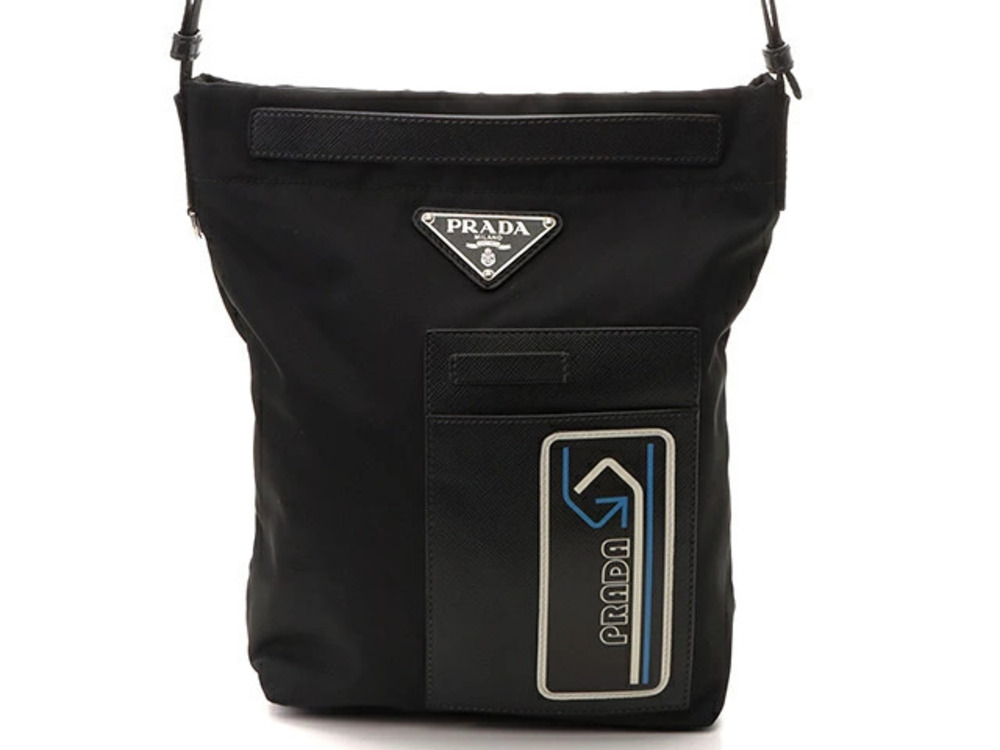 Prada bag shoulder leather black